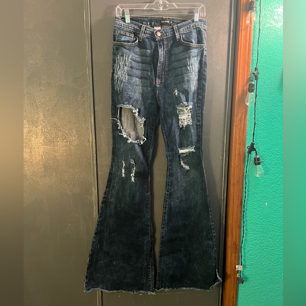 Distressed Flare Jeans